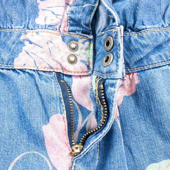 Anthropologie Pins and Needles Blue Jean Printed Floral Romper Womens Medium - Picture 7 of 16